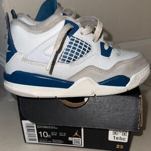 Jordan Kids White and Blue Sneakers
